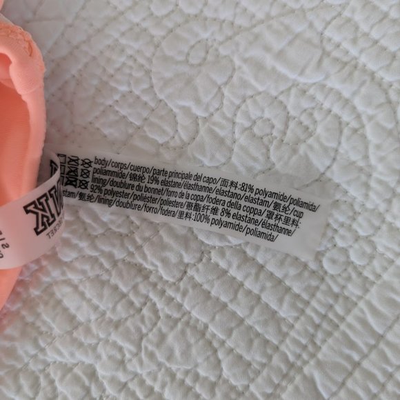 Victoria's Secret PINK Vibrant Orange Swimsuit Bikini Top - Size Small - Picture 6 of 6